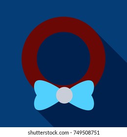 Flat Icon with shadow Christmas wreath