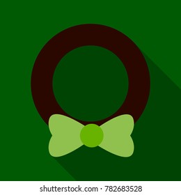 Flat Icon with shadow Christmas wreath