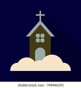 Flat icon with shadow church