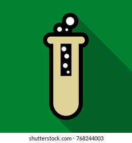 Flat icon with shadow flask with liquid