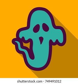Flat icon with shadow ghost