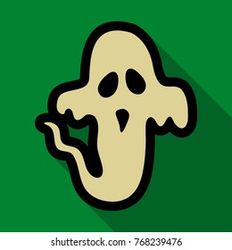 Flat icon with shadow ghost