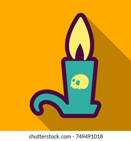 Flat icon with shadow Halloween Candle