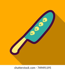 Flat icon with shadow Halloween Knife