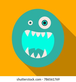 Flat icon with shadow halloween monster