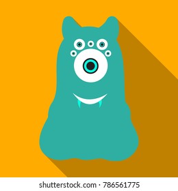 Flat icon with shadow halloween monster