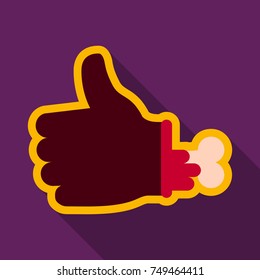 Flat icon with shadow hand zombie