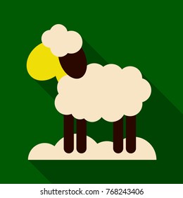 Flat icon with shadow Lamb farm animal