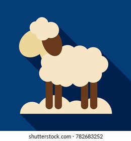 Flat icon with shadow Lamb farm animal