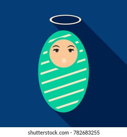 Flat icon with shadow little jesus