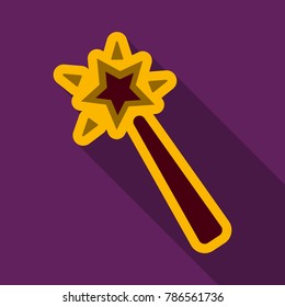 Flat icon with shadow Magic wand