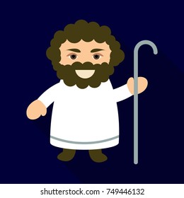 Flat icon with shadow Man shepherd