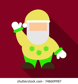 Flat Icon with shadow Santa Claus