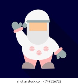 Flat Icon with shadow Santa Claus