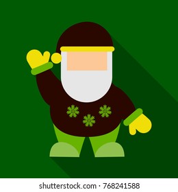 Flat Icon with shadow Santa Claus