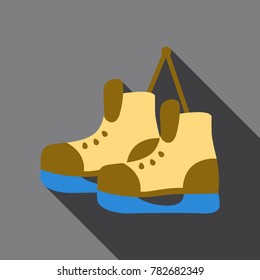 Flat Icon with shadow skates