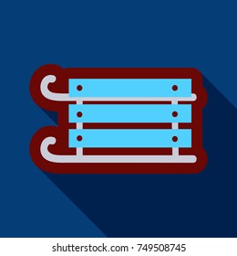 Flat Icon with shadow sleigh