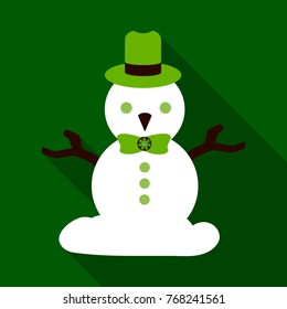 Flat Icon with shadow snowman