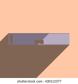 Flat icon with shadow of spirit level. Vector illustration