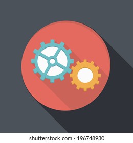  flat icon with a shadow. symbol settings