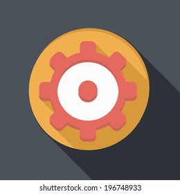 flat icon with a shadow. symbol settings