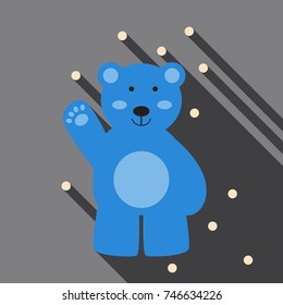 Flat icon with shadow White polar bear