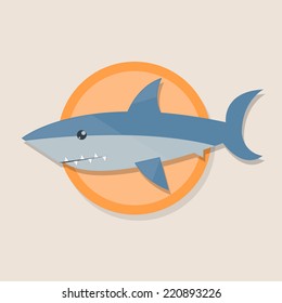 flat icon or shark