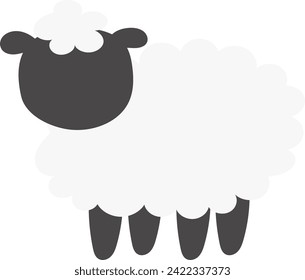 flat icon sheep cute animal faceless