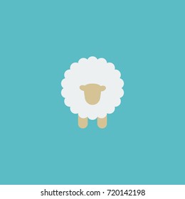 Flat Icon Sheep Element. Vector Illustration Of Flat Icon Lamb Isolated On Clean Background. Can Be Used As Sheep, Lamb And Ewe Symbols.