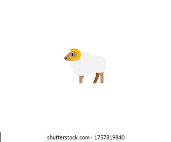 Ewe vector flat icon. Sheep vector. Isolated sheep emoji illustration 