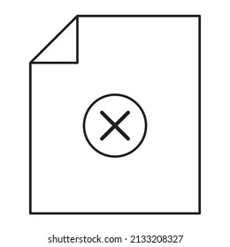 Flat icon with sheet paper cross for report design. Cross symbol. Vector illustration. stock image.