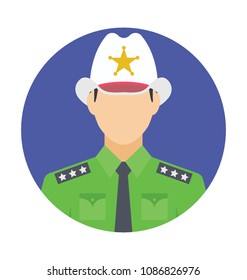
Flat icon of a sheriff 
