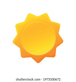 Flat icon of shining yellow sun with rays vector illustration