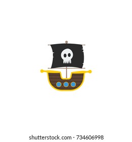 Flat Icon Ship Element. Vector Illustration Of Flat Icon Vessel Isolated On Clean Background. Can Be Used As Pirate, Ship And Vessel Symbols.