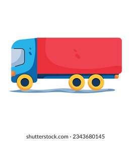 Flat icon of shipping truck 
