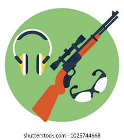 Flat icon shooting gear , shooting practice 
