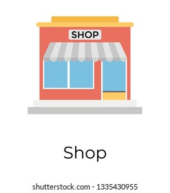 Flat icon of shop