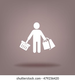 Icono plano. Compras.