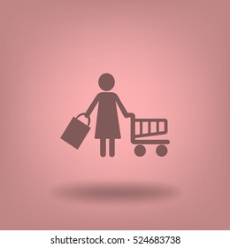 Icono plano. Compras.
