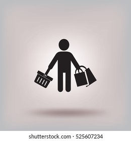 Icono plano. Compras.