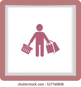 Icono plano. Compras.