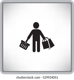 Icono plano. Compras.