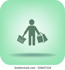Flat icon. Shopping.