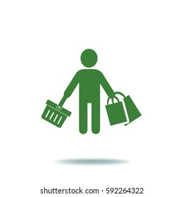 Icono plano. Compras.