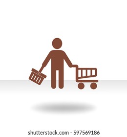 Icono plano. Compras.