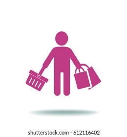 Flat icon. Shopping.