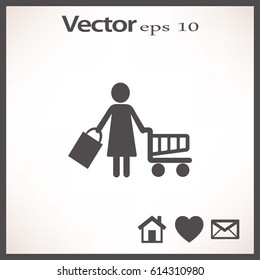 Icono plano. Compras.