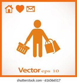 Flat icon. Shopping.