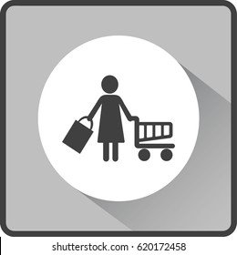 Icono plano. Compras.