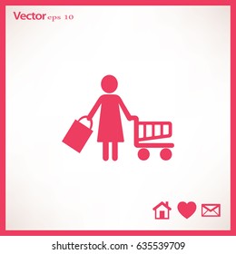 Icono plano. Compras.
